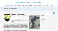 Desktop Screenshot of defendersofcrookedlake.com